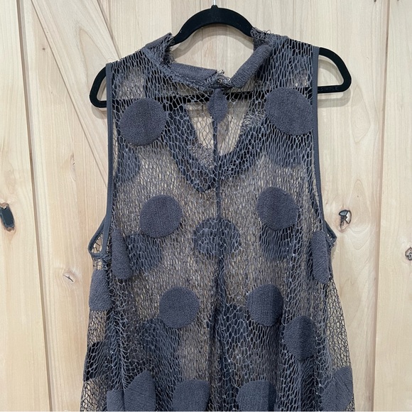 Heydari Sheer Netting Swing Polka dots Blouse Top Size 1 Rare - Picture 3 of 13